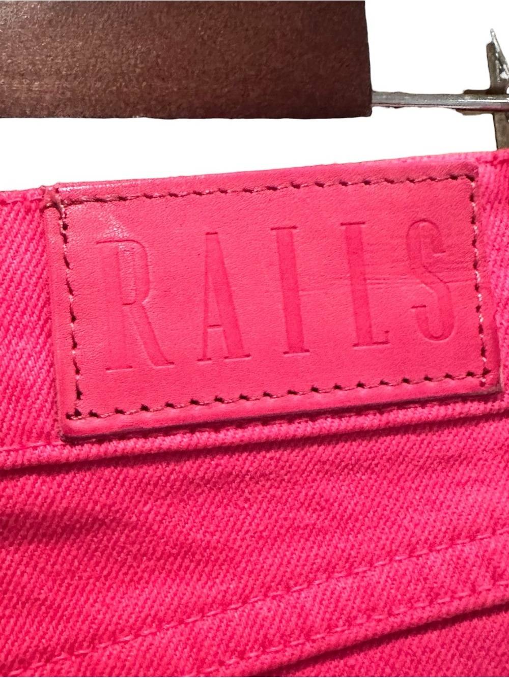 Rails The Canyon Button-Front Denim Mini Skirt Pink  Size 24 - Picture 6 of 9